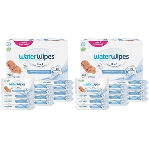 image:imageWaterWipes Sensitive Newborn amp Baby Wipes 3In1 Cleans Cares Protects 999 Water Unscented amp Hypoallergenic 60 Count60 Count Pack of 24